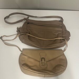 Set of Vintage Tan Leather Crossbody Bags